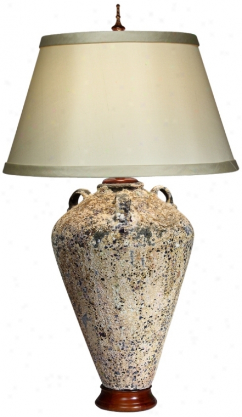 Natural Light Oceanus Ceramic And W0od Table Lamp (p5243)