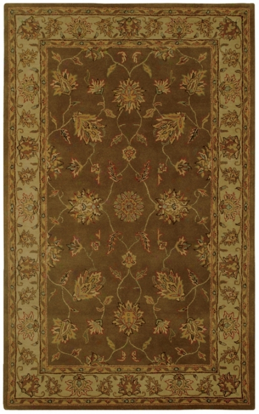 Natural Wool Collection Grantham Brown 8'x10' Area Rug (k6870)