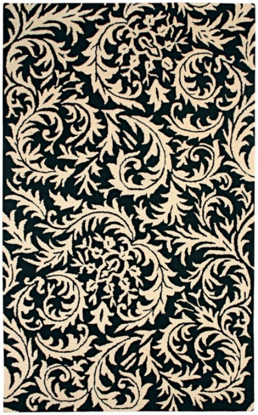 Natural Wool Collection Sawtooth Paisley 8'x10' Area Rug (k666)