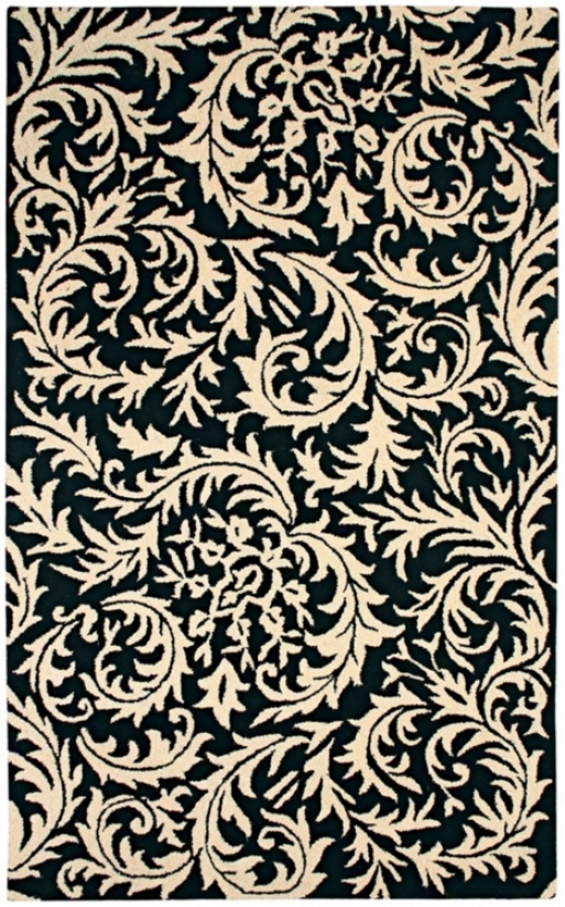 Natural Wool Collection Sawtooth Paisley Yard Rug (k6538)