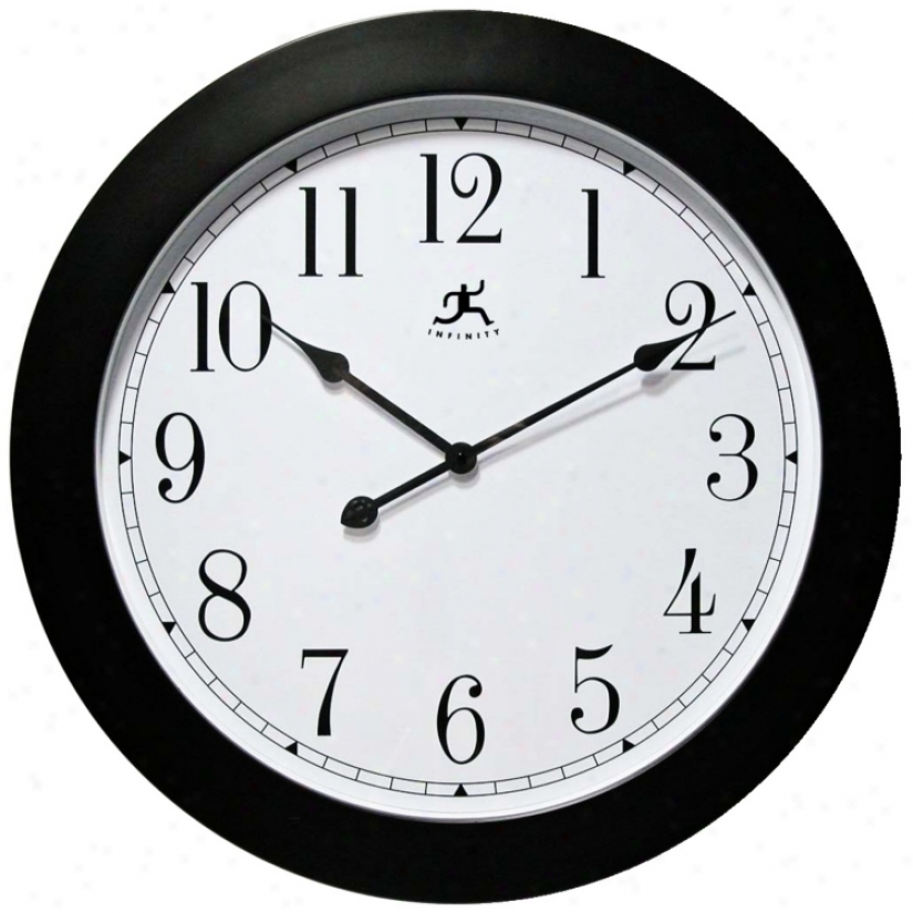 Nexus 26" Round Black Framed Wall Clock (w0997)