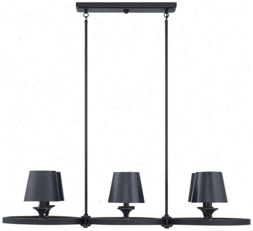 North Adams Six Light 41 1/2" Wide Large Black Chandeliee (p4611)