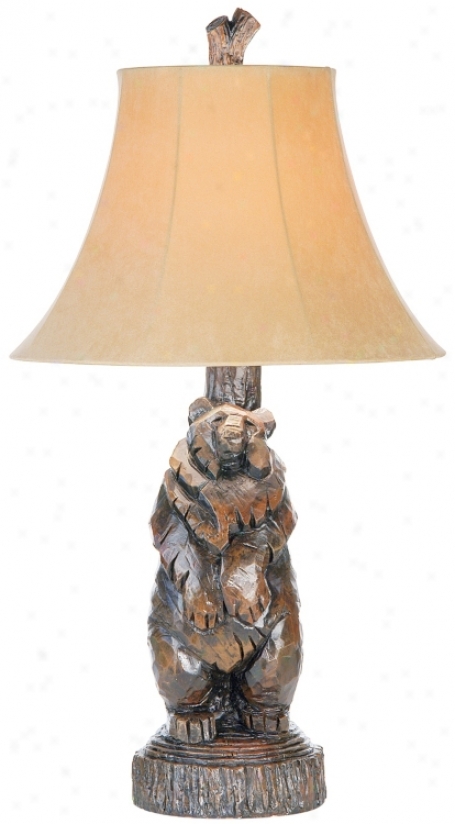 North Woods Standing Bear Black Table Lamp (34214)