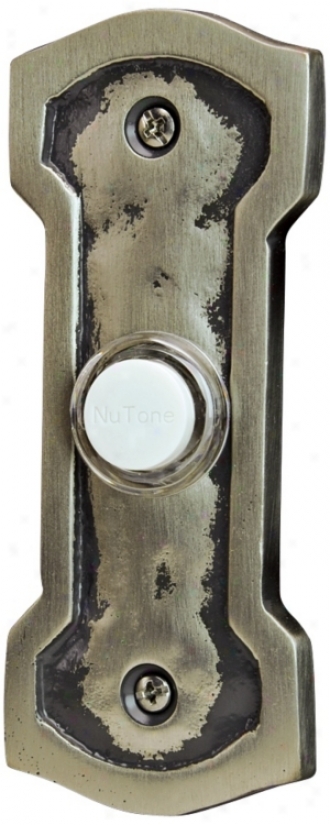 Nutone John Henry Pewter Wired Push-button Doorbell (t0150)