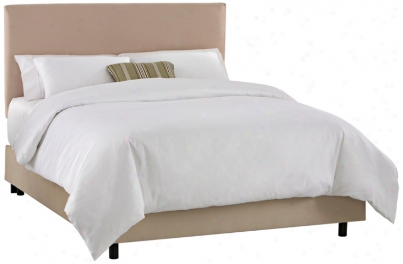 Oatmeal Microsuede Slip Cover Bed (full) (n629)