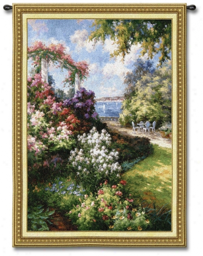 Oceanside Garden 53" High Wall Tapestry (j8640)