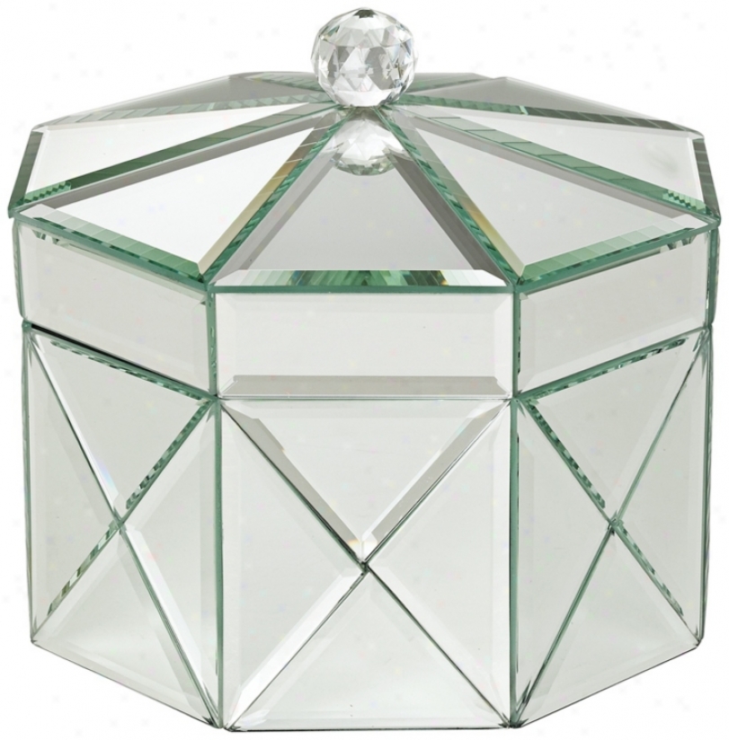 Octagonal Mirrored Jewelry Box (r9212)