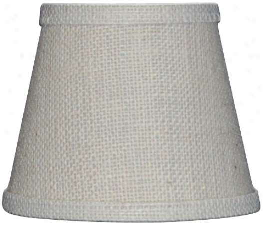 Off White Burlap Lamp Shade 8x14x10.25 (spider) (r9353)