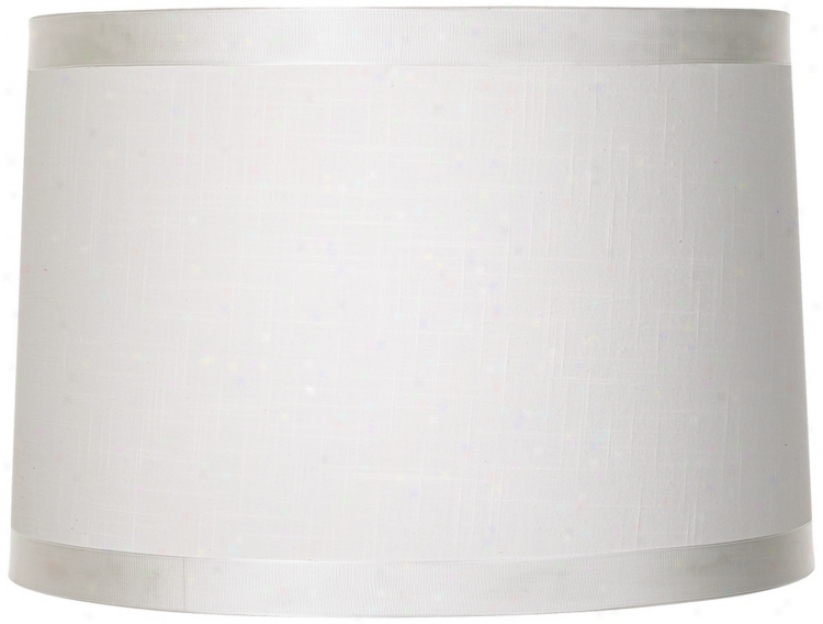 Off White Fabric Drum Shade 15x16x11 (spider) (r0144)