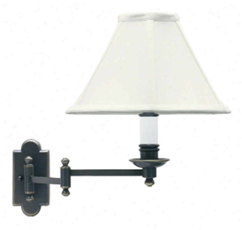 Oil Rubbed Bronze Arch Backplate Plug-in Swing Arm Wall Lamp (47294)