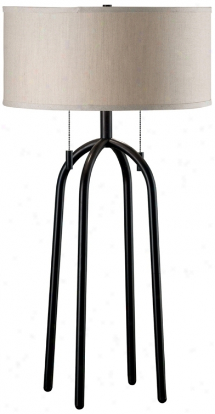 Oil-rubbed Brojze Quadratic Table Lamp (n5692)