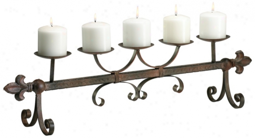 Old World Aged Rust Candleholder (r0754)