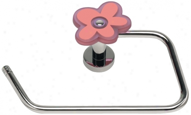 Oops-a-daisy Pink Toilet Paper Or Towel Holder (78110)