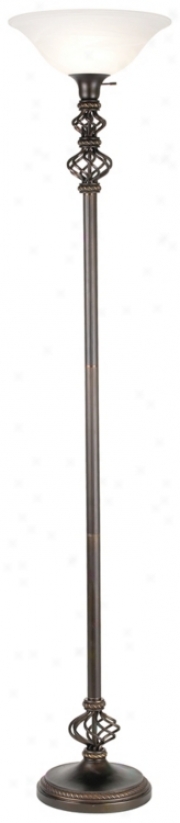 Open Frame Accent Wrought Iron Torchiere Floor Lamp (83238)