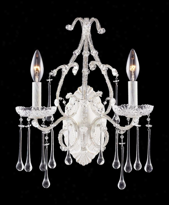 Opulence Two Light White Clear Crystal Wall Sconce (04491)