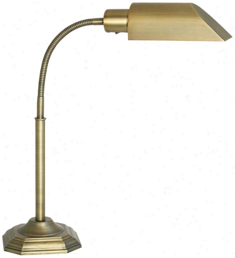 Ott-lite Alexabder Brass Energy Saving Gooseneck Desk Lamp (74768)