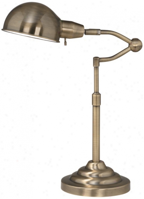 Ott-lite Ashley Antique Brass Adjustabls Desk Lamp (u7306)