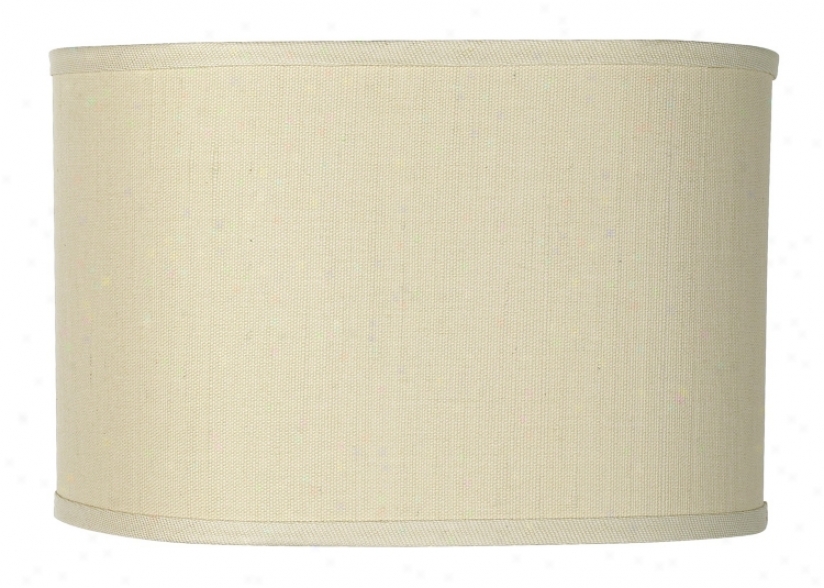 Oval Hardback Natural Linen Shade 15x15x10" (spider) (96003)