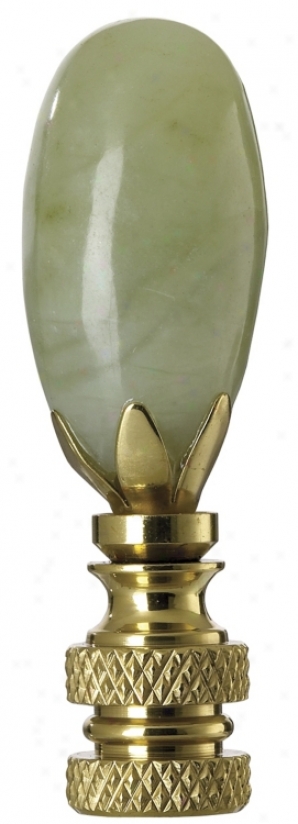 Oval Jade Stone Lamp Shade Finia (00327)