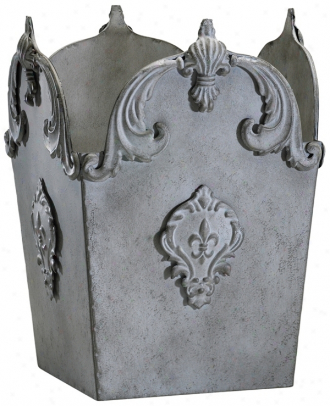 Oyster Silver Iron Vintage rFench Decorative Container (r0272)