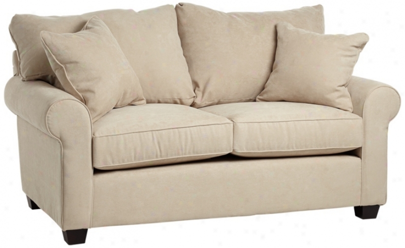 Pacific Beach Beige Upholstered Love Seat (v4751)