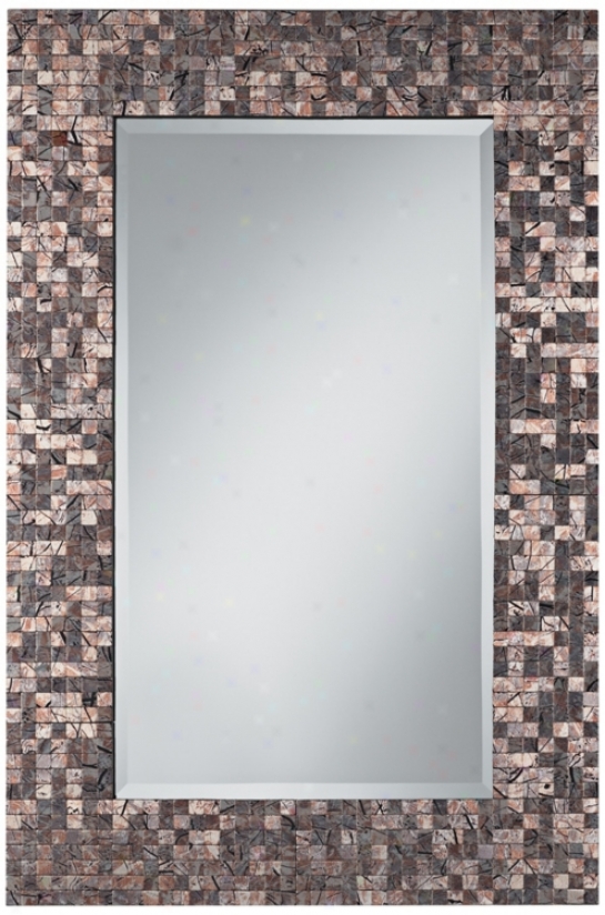 Painted Line Strokes Mosaic 35" High Rectangular Wall Mireor (v0426)