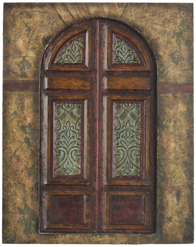 Painted Metal Door 20" High Wall Art (r2938)