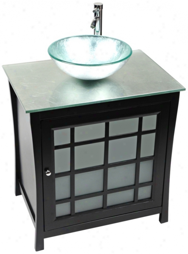 Panache Silver Foil Glass Contemporary Vanity (r9137)