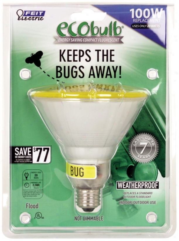 Par38 23 Watt Yellow Outdoor Flood Cfl Bulb (24332)