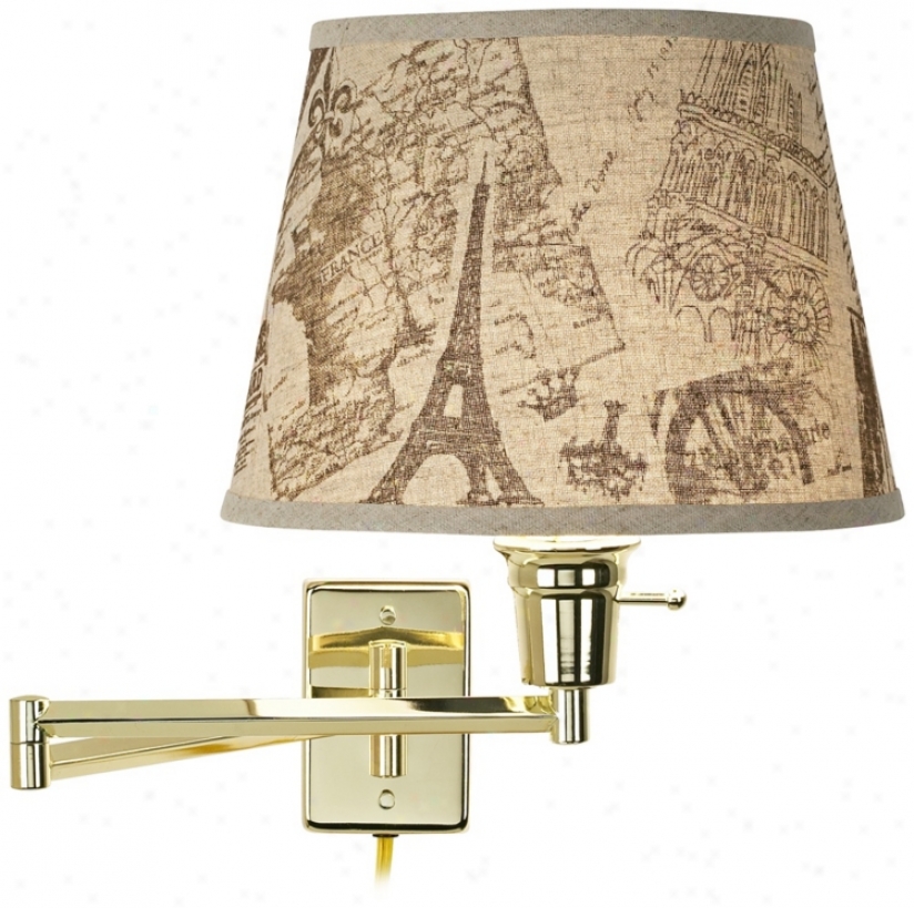 Paris Impressions Polished Brass Plug-in Scope Arm Wall Lamp (79553-r5815)