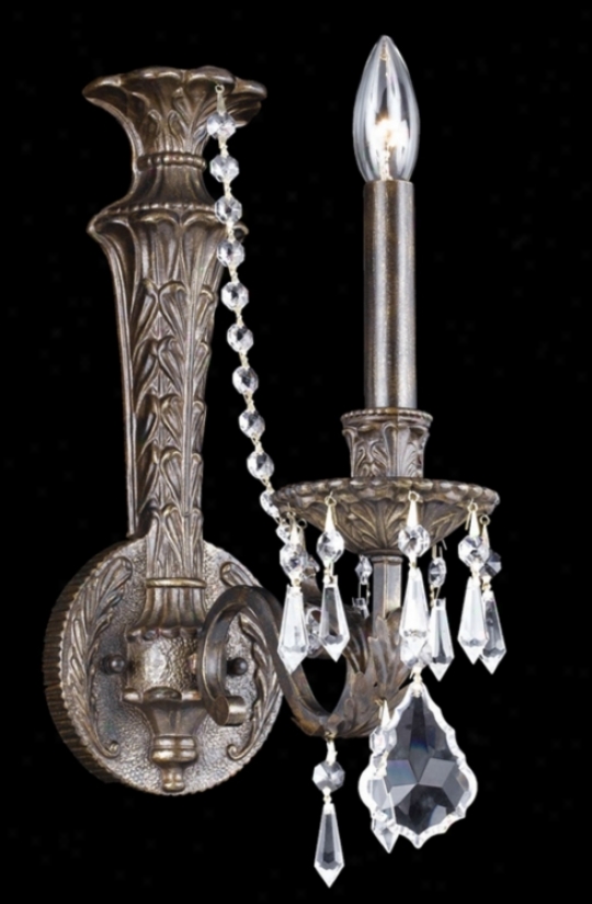 Parisian Iron And Crystal 15" High One Light Wall Sconce (y6515)