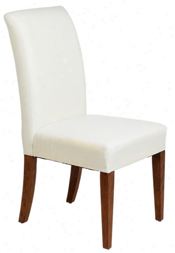 Parsons Muslin Cherry Leg Armless Dining Chair (7917)