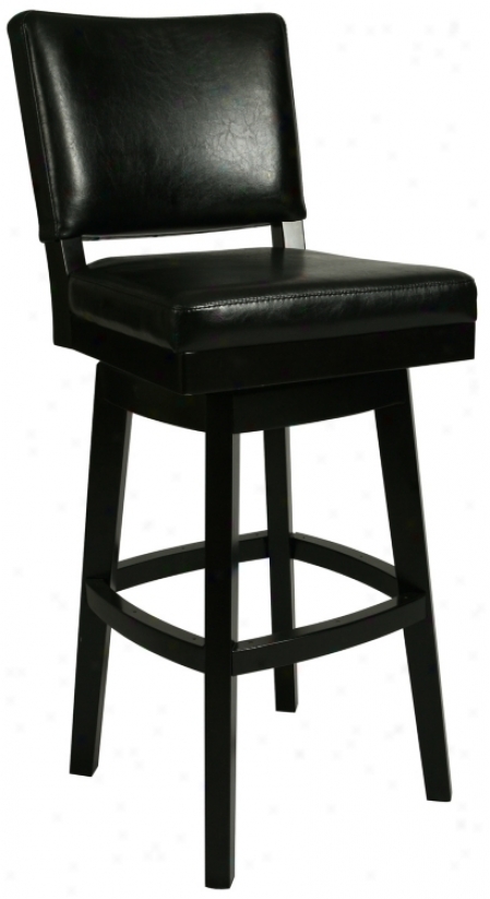 Pastel Richfield Black Swivel 30" High Bar Stool (p6459)