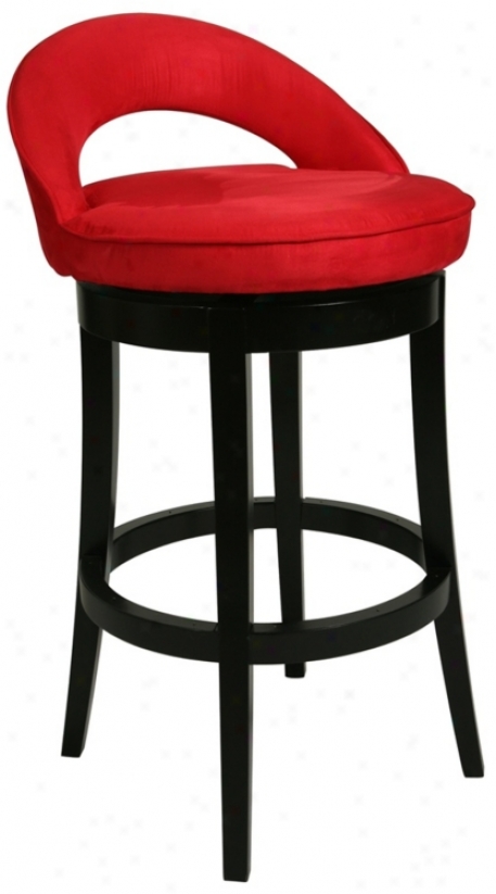 Pastel Urbana Red wSivel 26" Acute Counter Stool (p6467)