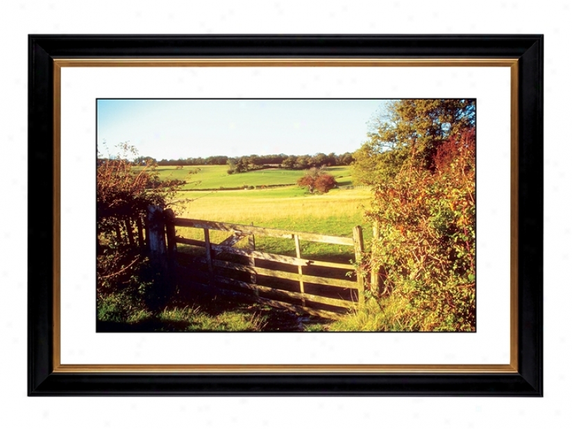 Pasture Fence In Autumn Giclee 41 3/8" Wide Wall Art (56472-80384)