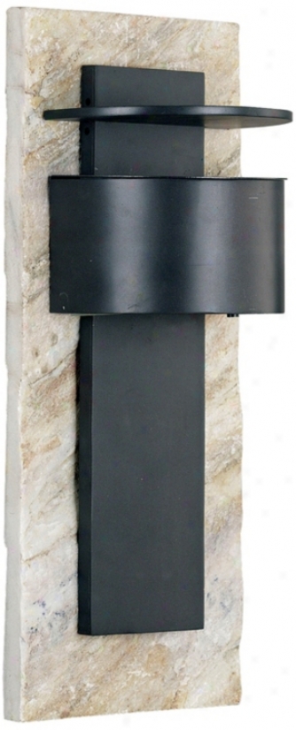 Pembrooke White Slate And Bronze 19" High Outdoor Wall Light (j7581)