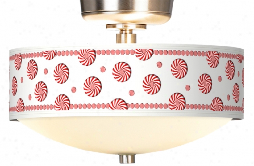 Peppermint Pinwheels Giclee Brushwd Steel Fan Light Kit (44803-t6302)