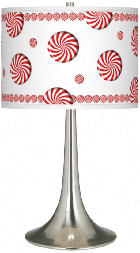 Peppermint Pinwheels Giclee Trumpet Table Lamp (r1676-t6612)