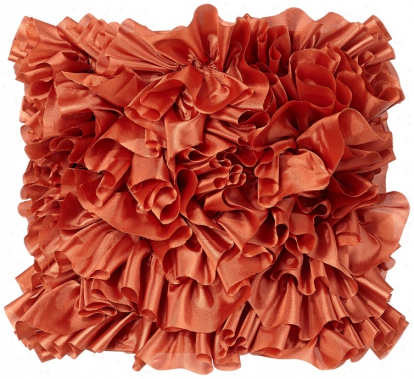 Persimmon Ruffled Drum Shade 8x9x9 (spider) (v3713)