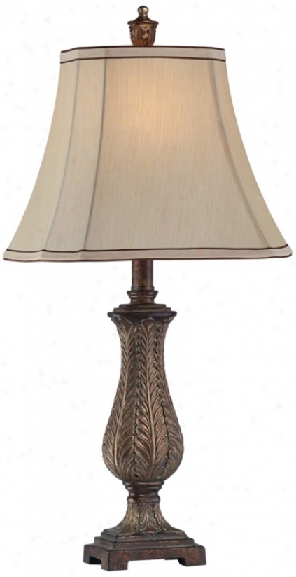 Petite Vase Rectangle Shade 25" High Table Lamp (t8534)