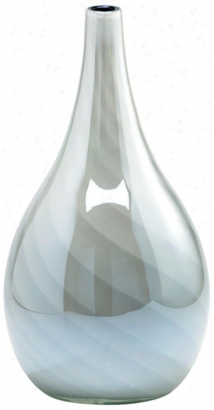 Petra Small Smoked And White Glass Vase (v1436)