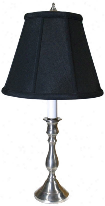 Pewtsr Black Shade Candlestick Table Lamp (p3279)