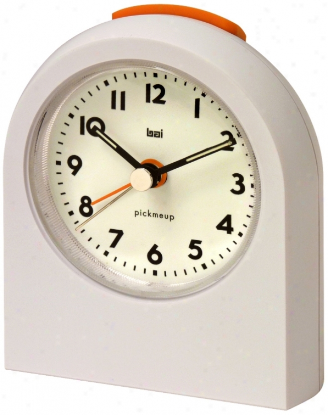 Pick-me-up White Alarm Clock (v8602)