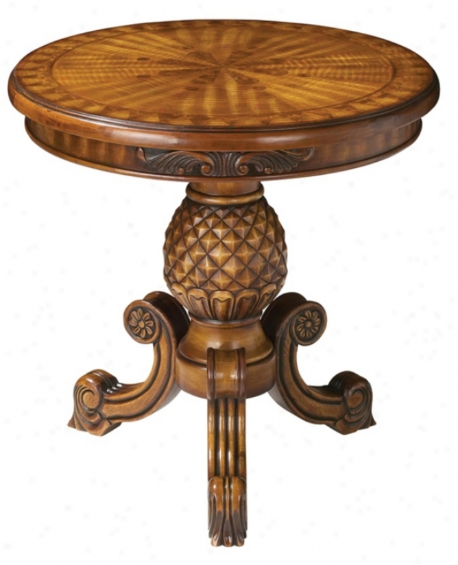 Pineapple Round Accent Tea Table (t1431)