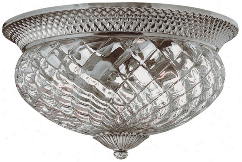 Plantation Collection Antique Nickel 16" Wide Ceiling Light (16689)