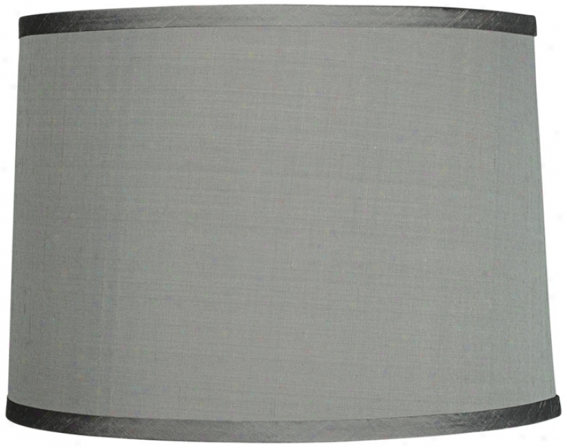 Platinum Grey Dupioni Silk Lamp Shade 13x14x10 (spider) (96962)