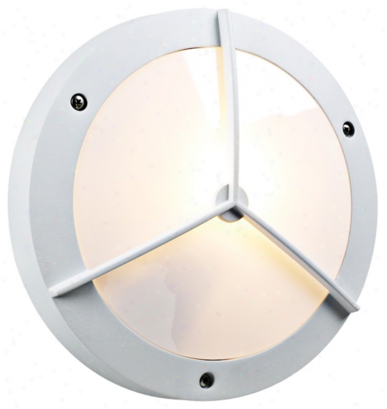 Plc White 11" Wide Round Ceiling Or Wall Outdoor Light (97173)