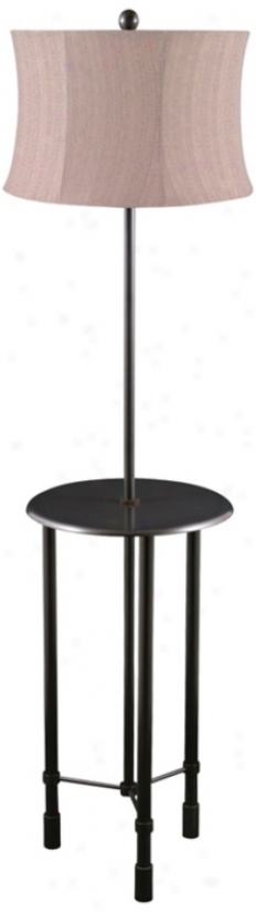 Poise Oil-rubbed Bronze Tri-leg Floor Lamp Attending Tray Table (v0496)