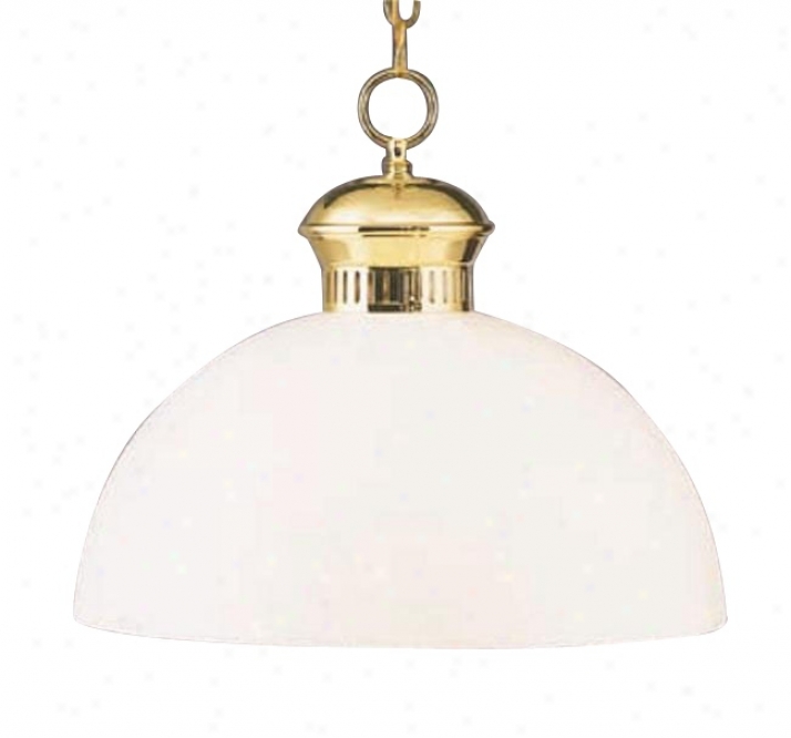 Polished Brass Finish With White Shwde 16" Wide Pendant (42866)