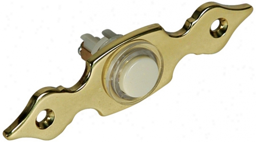 Polished Solid Brass Lighted Doorbell Button (43371)